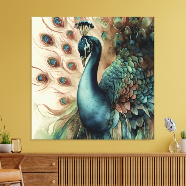 Toile Peacock Décoratif Moderne Et Design (Insitu(Salon))