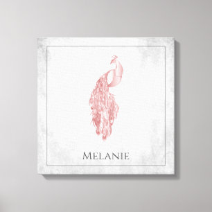 Toile Peacock rose Élégant Imprimer