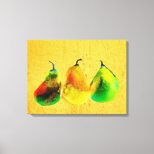 Toile Pear art mignon aquarelle papier de fruit (Recto)