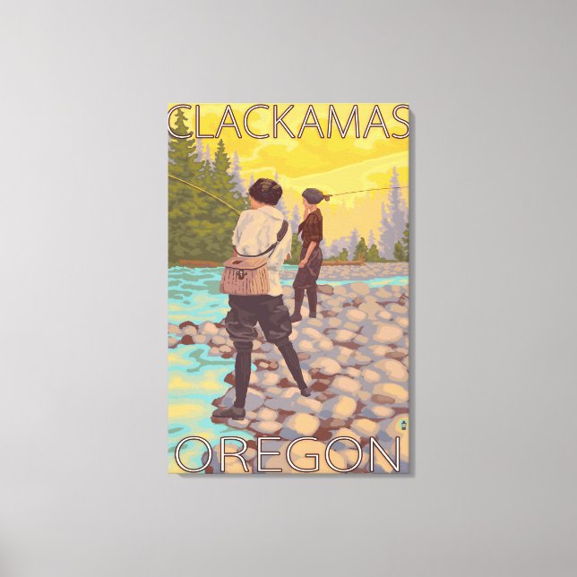 Toile Pêche à la mouche - Clackamas, Oregon (Recto)