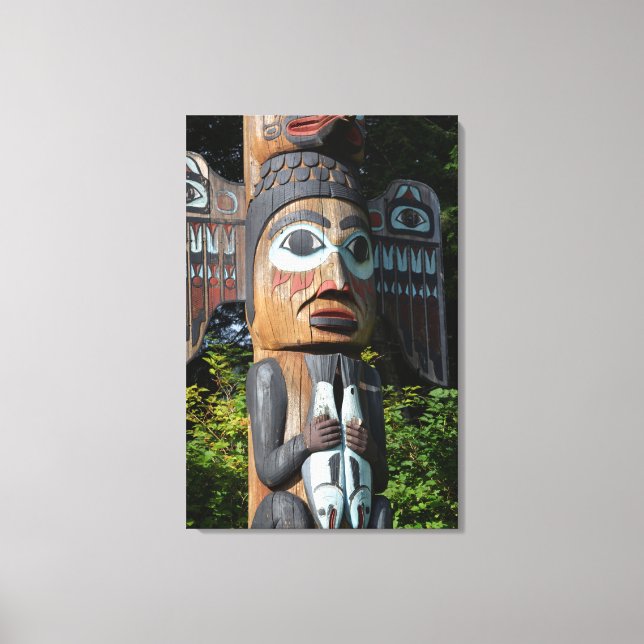 Toile Pêcheur Sur Totem Pole, Alaska (Recto)