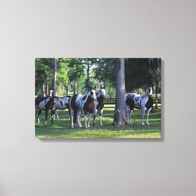 Toile Peindre les chevaux dans les arbres (Recto)