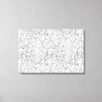 Peint à la main Motif de courbe noire sur blanc