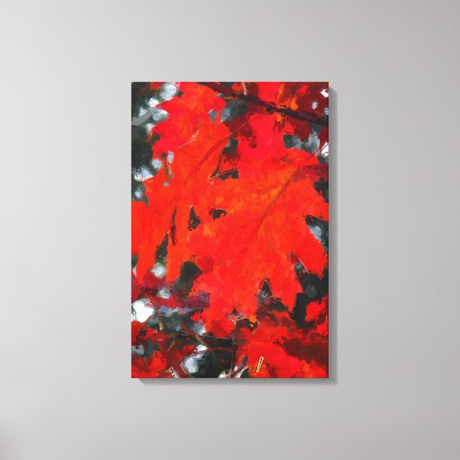 Toile Peinture à la feuille d'érable rouge (Recto)