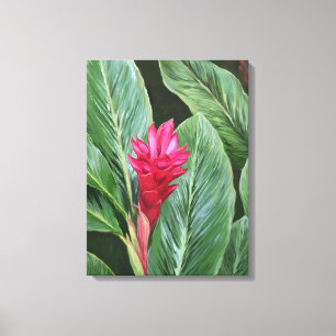 Toile Peinture à la fleur de gingembre hawaïen