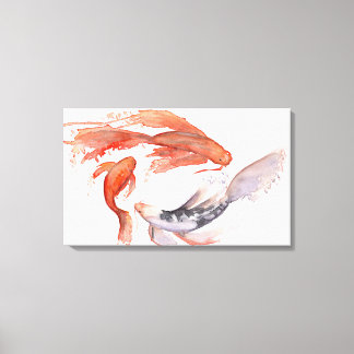 Toile Peinture à l'aquarelle de Koi Fish