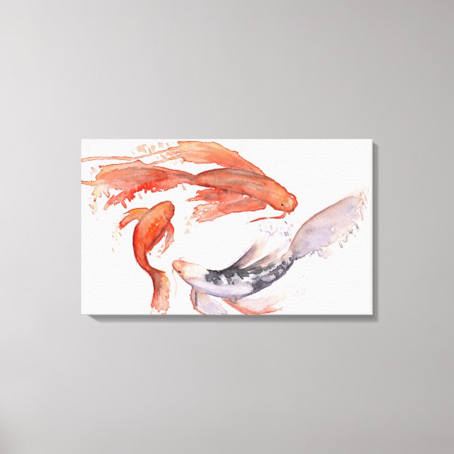 Toile Peinture à l'aquarelle de Koi Fish (Recto)