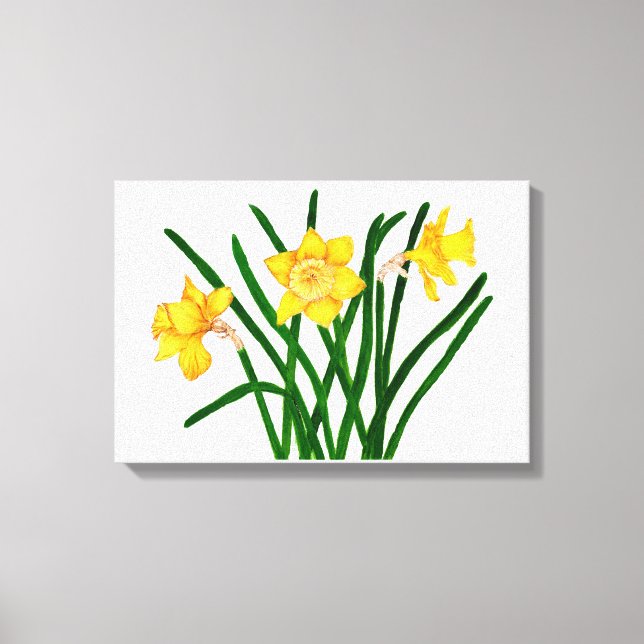 Toile Peinture à l'aquarelle florale jaune (Recto)