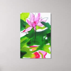 Toile peinture à l'aquarelle nénuphar Abstraite