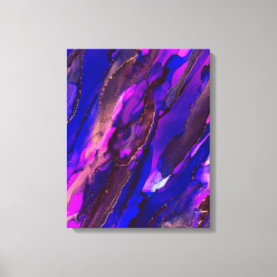 Toile Peinture à l'encre d'alcool violet et d'alcool d'