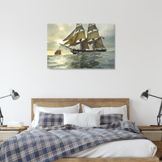 Toile Peinture à l'huile de bateau Ocean Sail (Insitu(Chambre))