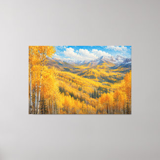 Toile Peinture à l'huile de montagne de Tremble Doré