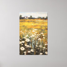 Peinture à l'huile de prairie fleur sauvage sur to