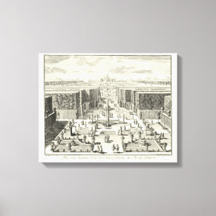 Toile Peinture à l'huile des fontaines au jardin de