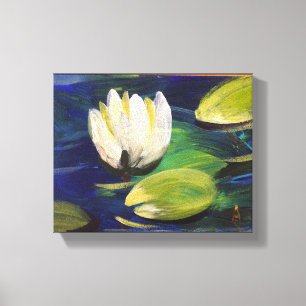 Toile Peinture à l'huile moderne, lys dans l'étang