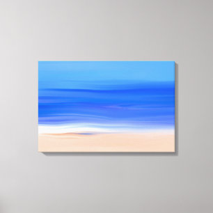 Toile Peinture à l'huile sur la plage et l'océan