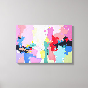 Toile Peinture Abstraite colorée avec éclaboussures et g