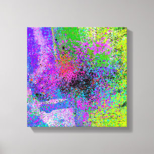 TOILE PEINTURE ABSTRAITE COLORÉE PEINTURE DE BROUILLAGE 