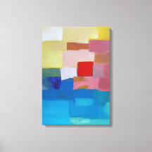 Peinture Abstraite Mer / Île / Ciel - Carré rouge