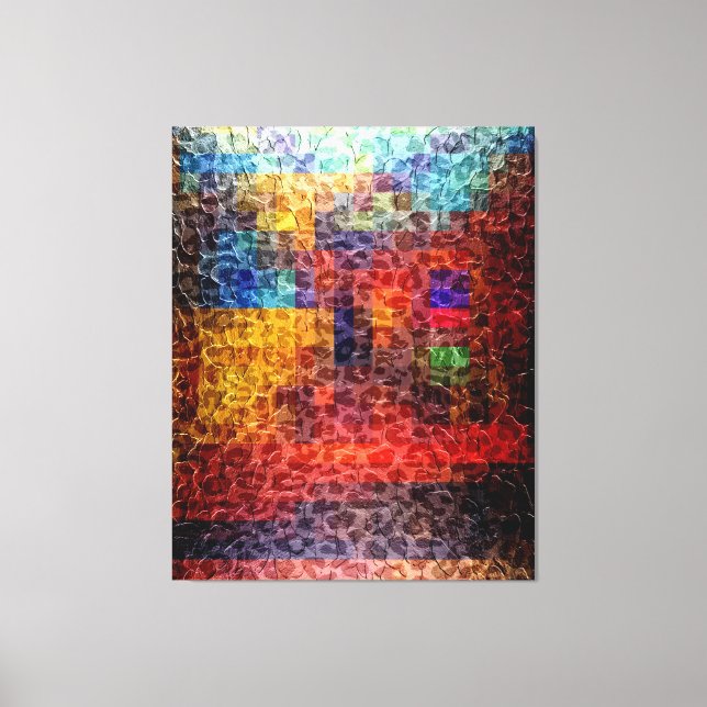 Toile Peinture Abstraite Ville Lumières (Recto)