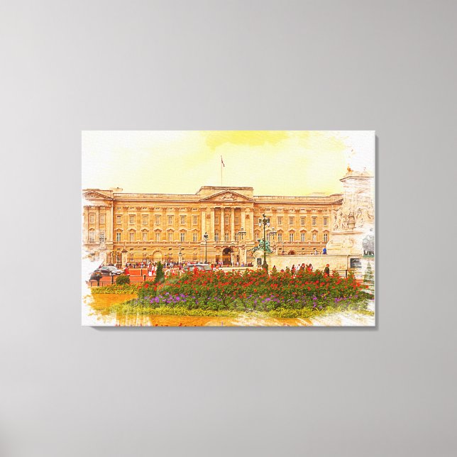 Toile Peinture aquarelle du Palais de Buckingham (Recto)