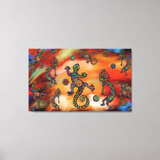 Toile Peinture artistique Kokopelli du sud-ouest (Recto)