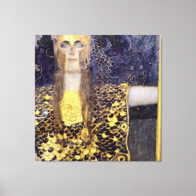 Toile Peinture célèbre de Gustav Klimt Pallas Athena (Recto)