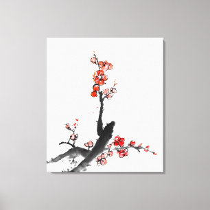 Toile Peinture chinoise des fleurs, fleur de prune