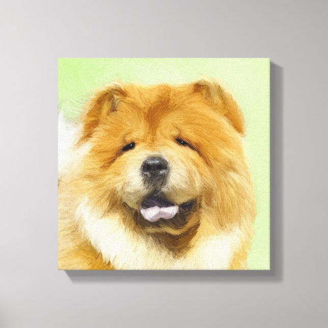 Toile Peinture Chow Chow - Joli art original chien (Recto)