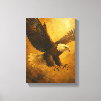 Toile Peinture d'aigle à chauve volante avec de la farce