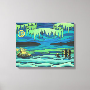 Toile Peinture d'art autochtone Imprimer Inuit Love Canv