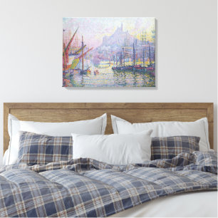 Toile Peinture d'art fin Port Voiliers Lever de soleil M