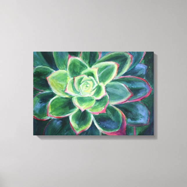 Toile Peinture d'Art Succulent Vert (Recto)