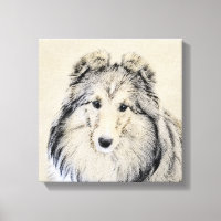 Peinture de Berger des Shetland - Art Original de 