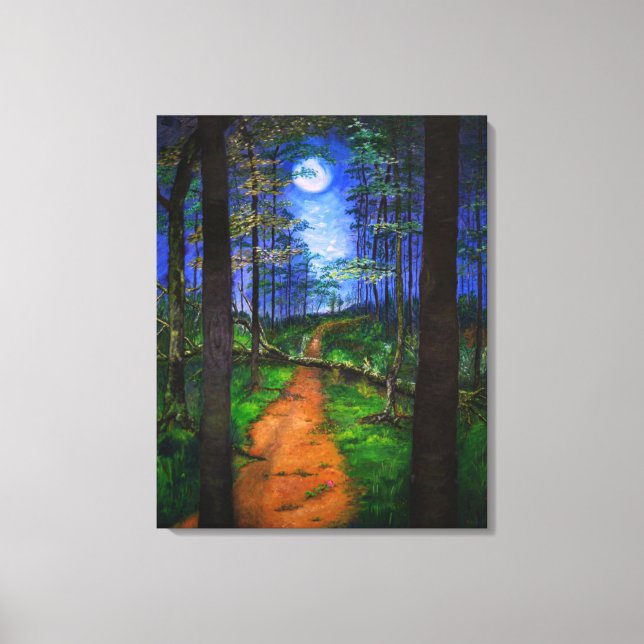 Toile Peinture de bois - Abandon Lune (Recto)