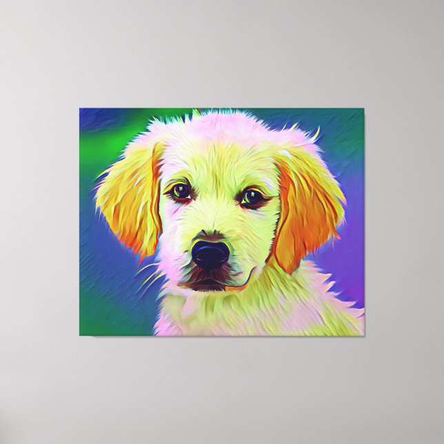 Toile Peinture de chien blanc (Recto)