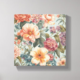 Toile Peinture de fleurs florales vintage magnifique