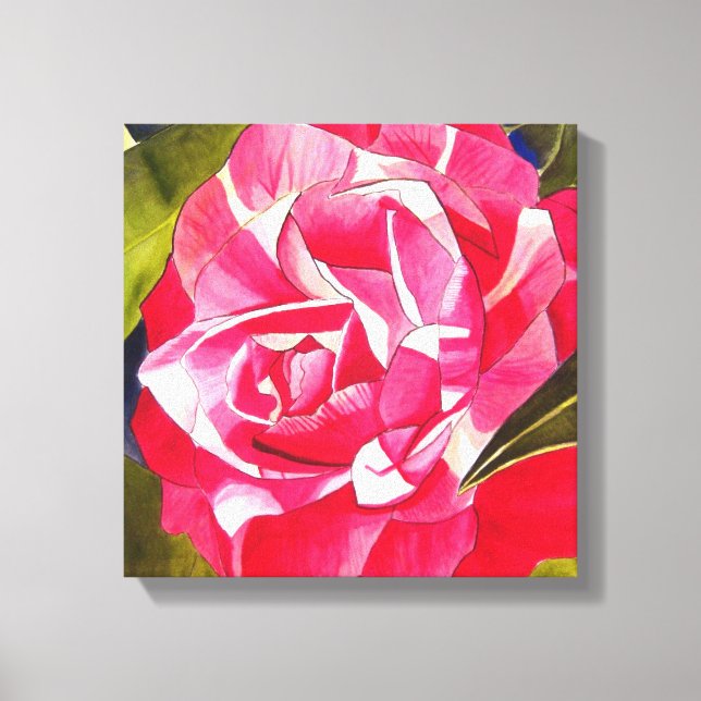 Toile Peinture de fleurs rose Camellia (Recto)