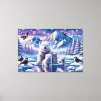 Peinture de la scène neigeuse de la famille des ou
