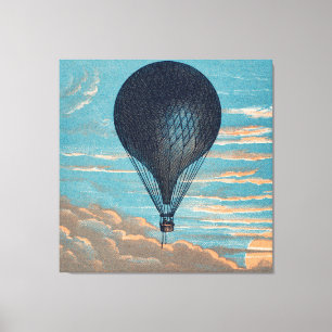 Toile Peinture de montgolfière bleue vintage