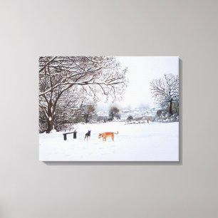 Toile peinture de paysage de scène de neige avec des