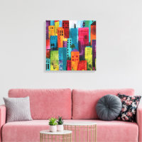Peinture de paysage urbain abstrait