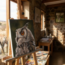 Peinture de petit hibou sage
