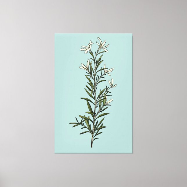 Toile Peinture de printemps de romarin vert luxuriant (Recto)