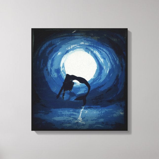 Toile peinture de sirène sautant de l'eau (Recto)
