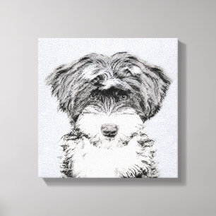 Toile Peinture de Terrier Tibétain - Art Original de Chi