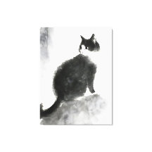 Peinture d'encre Cute Chat Mur Art Décor Art Décor