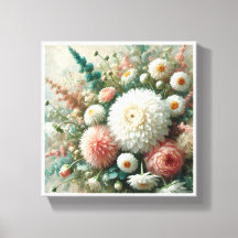 PEINTURE D'HUILE ORIGINALE FLEURS VERTES ABSTRAITE