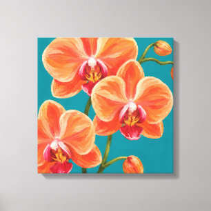 Toile peinture d'orchidée