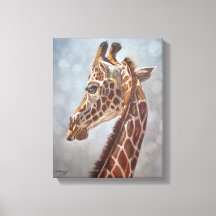 Peinture élégante de girafe en portrait, petit for